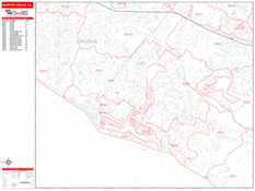Newport Beach Digital Map Red Line Style
